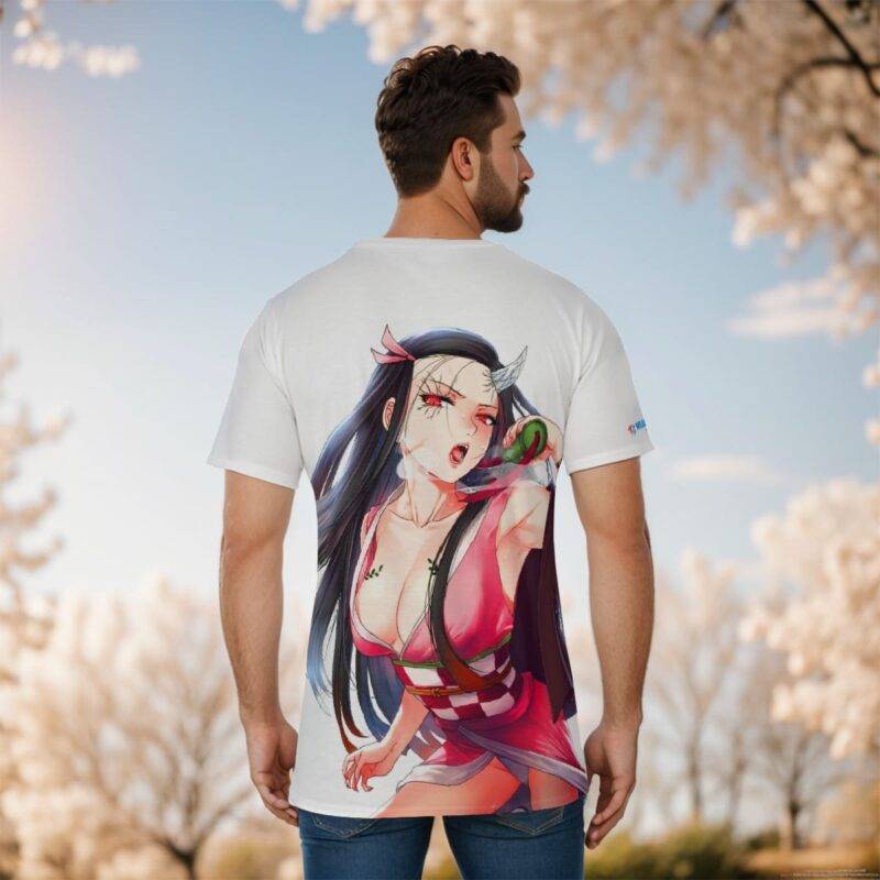 A Sexy Pink Nezuko Ahegao All over print T shirt (4)