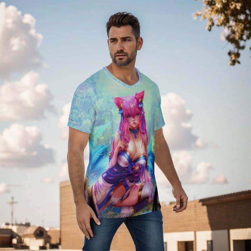 Ahri Ahegao All over print T shirt (2)