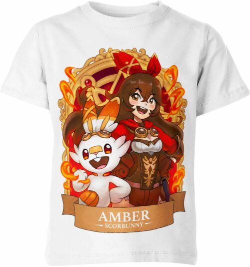 Amber x Scorbunny from Genshin Impact and Pokemon Shirt