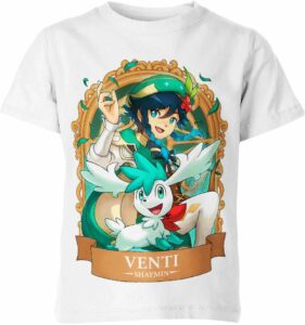 Venti x Shaymin from Genshin Impact and Pokemon Shirt