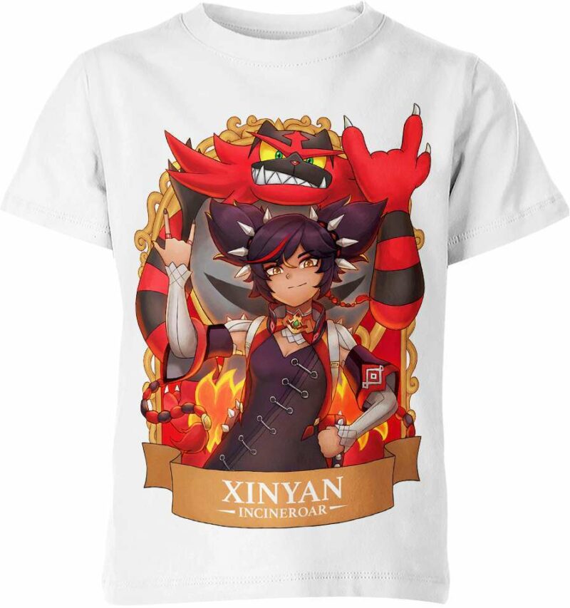 Xinyan from Genshin Impact and Pokemon Shirt