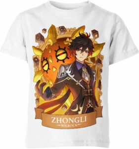 Zhongli from Genshin Impact and Pokemon Shirt