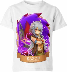 Razor from Genshin Impact and Pokemon Shirt