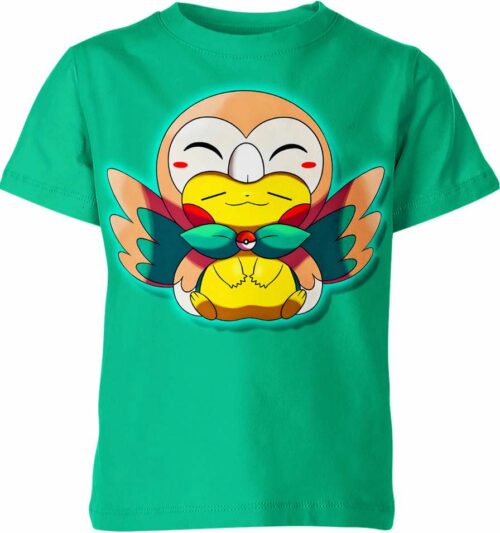 Rowlet x Pikachu From Pokemon Shirt