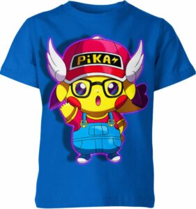 Arale Norimaki Dr Slump x Pikachu From Pokemon Shirt