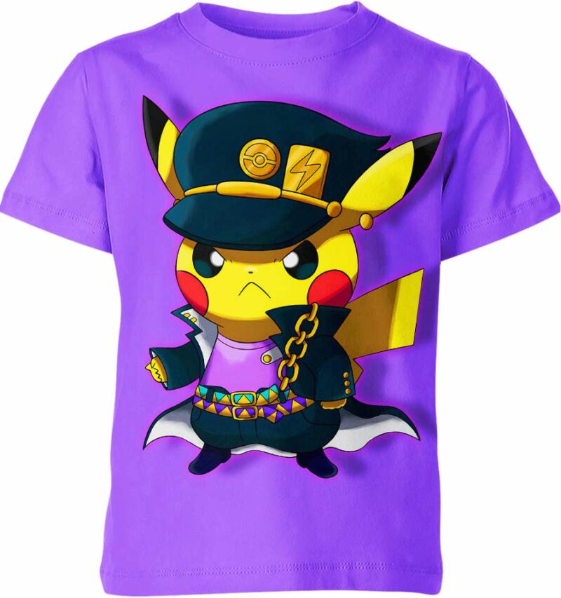 Jotaro Kujo Jojo'S Bizarre Adventure x Pikachu From Pokemon Shirt