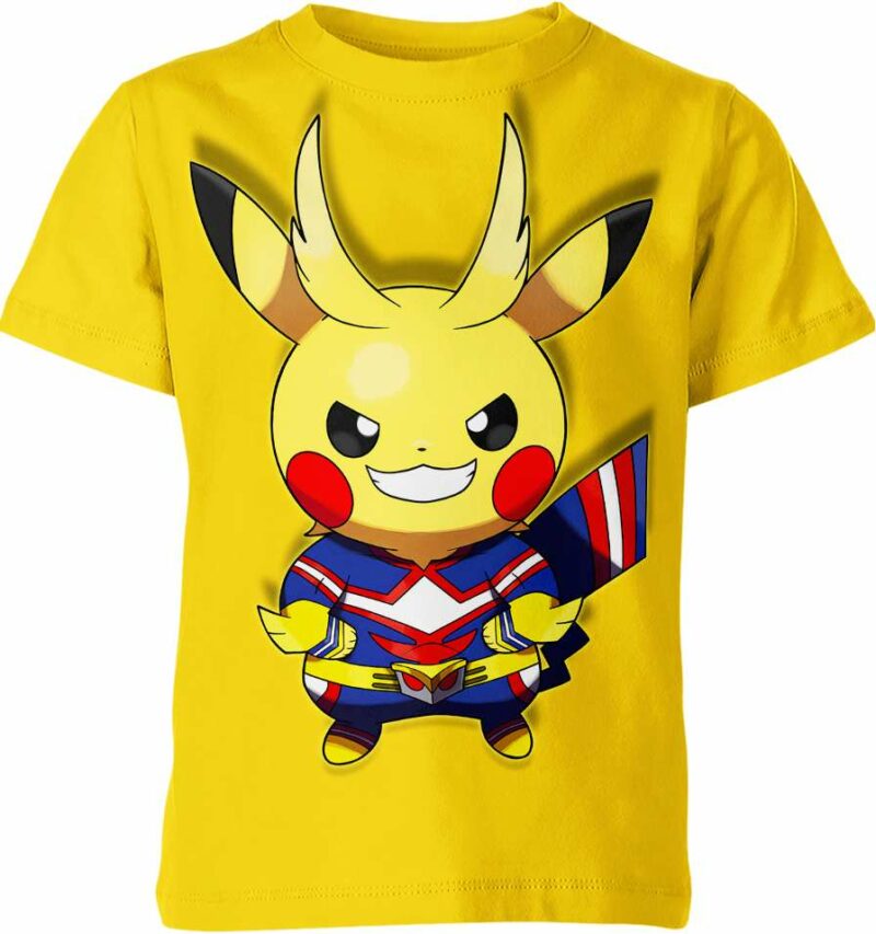 All Might x Pikachu From Pokemon Shirt