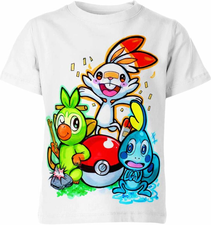 Grookey Scorbunny Sobble From Pokemon Shirt