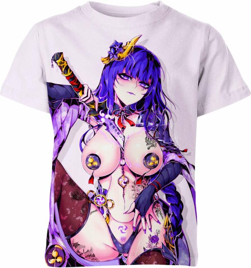 Raiden Shogun Ahegao Hentai From Genshin Impact Shirt