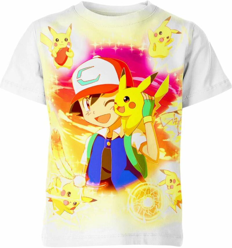 Ash Ketchum And Pikachu From Pokemon Shirt