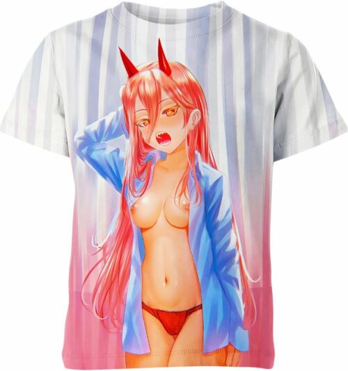 Power Chainsaw Man Ahegao Hentai Shirt