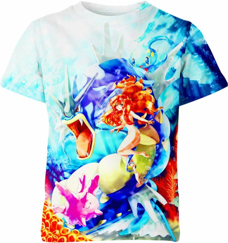 Misty With Gyarados Manaphy And Corsola From Pokemon Shirt