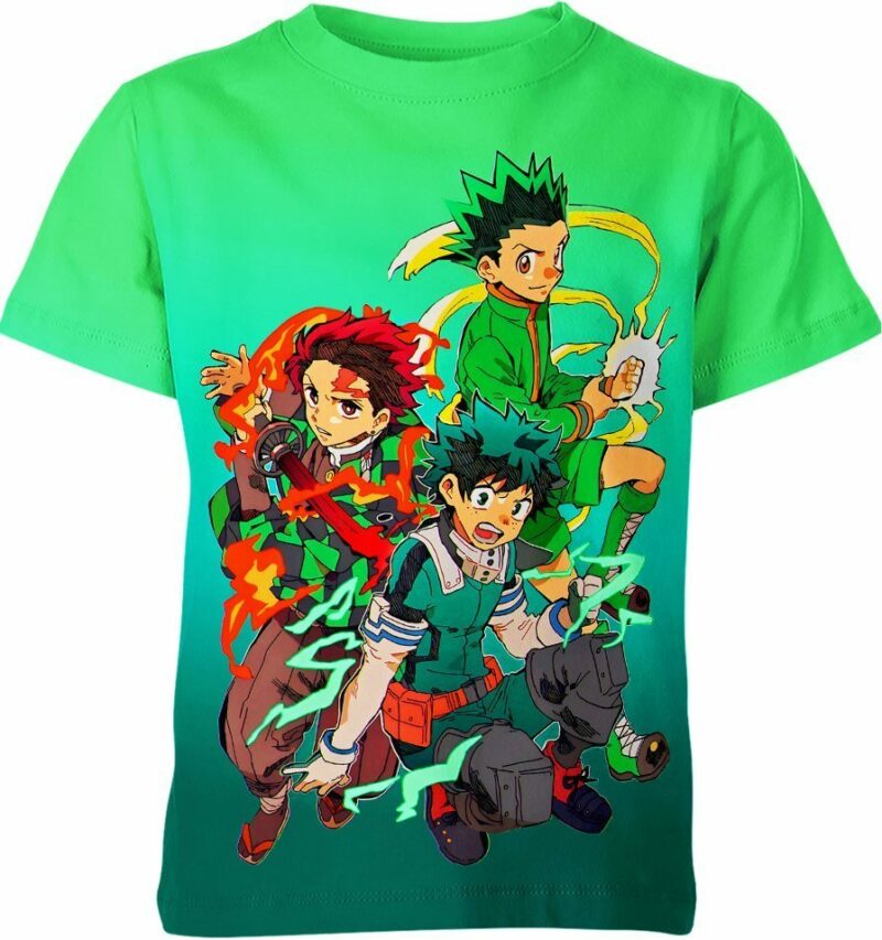 Gon Tanjirou Deku Anime Heros Shirt