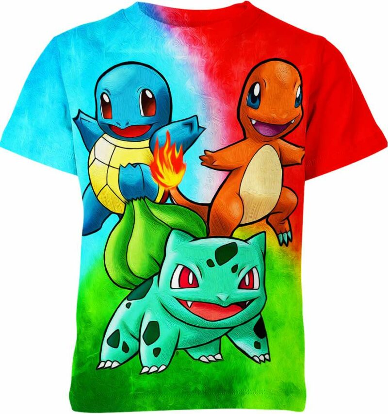 Charmander Squirtle Bulbasaur Pokemon Shirt