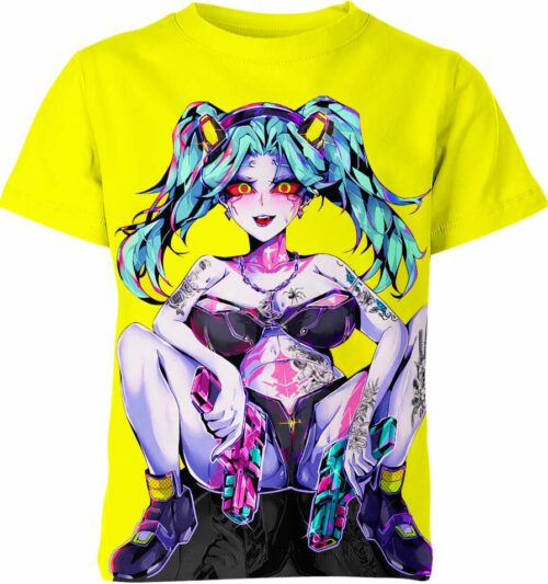 Rebecca Ahegao Hentai from Cyberpunk Shirt