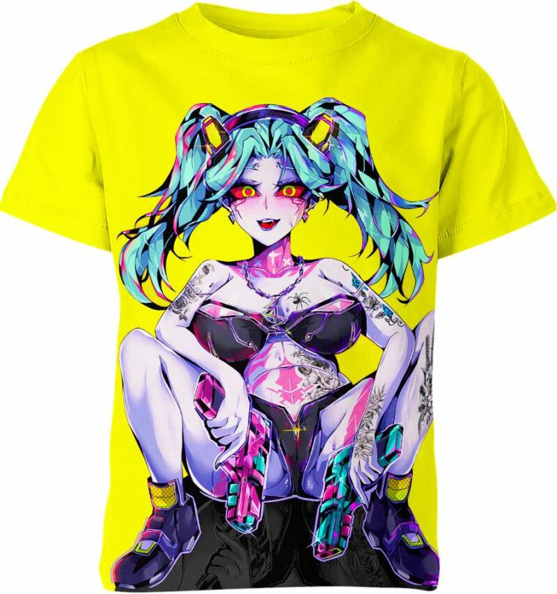 Rebecca Ahegao Hentai from Cyberpunk Shirt