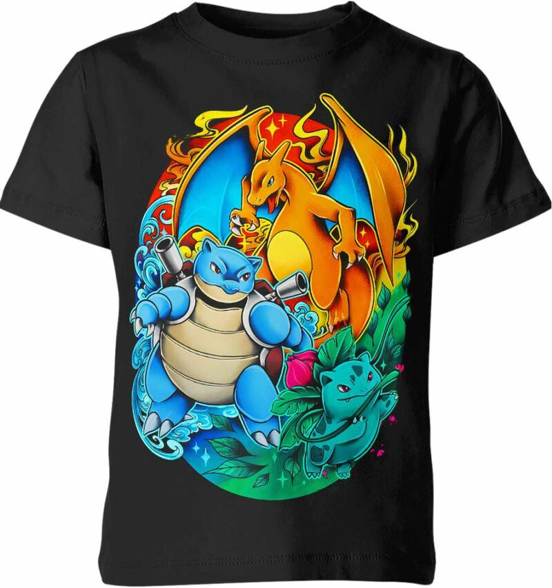 Charizard x Blastoise x Ivysaur From Pokemon Shirt