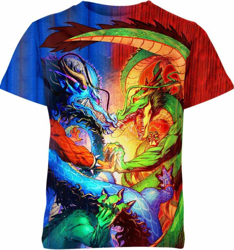 Kaido One Piece and Shenron Dragon Ball Z Shirt