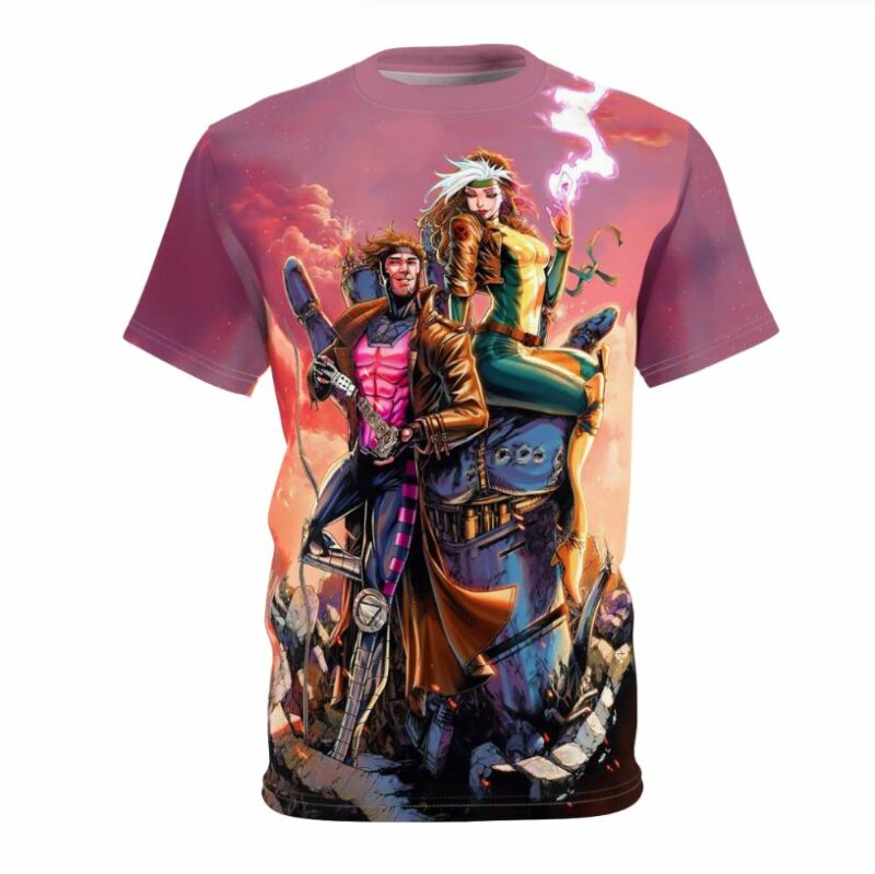 Gambit and Rogue all over print T-shirt