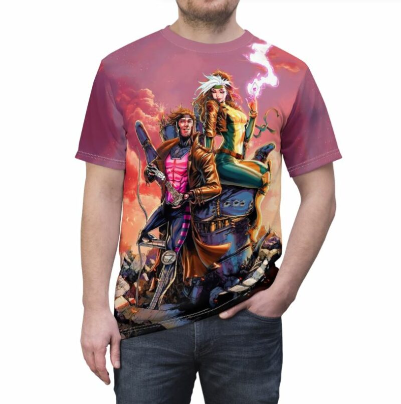 Gambit and Rogue all over print T-shirt