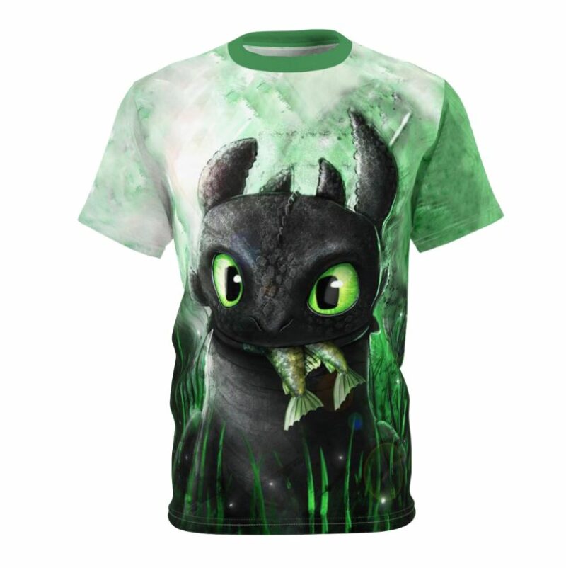 Black Cute Dragon Toothless all over print T-shirt