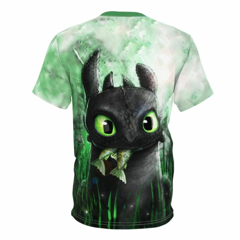 Black Cute Dragon Toothless all over print T-shirt