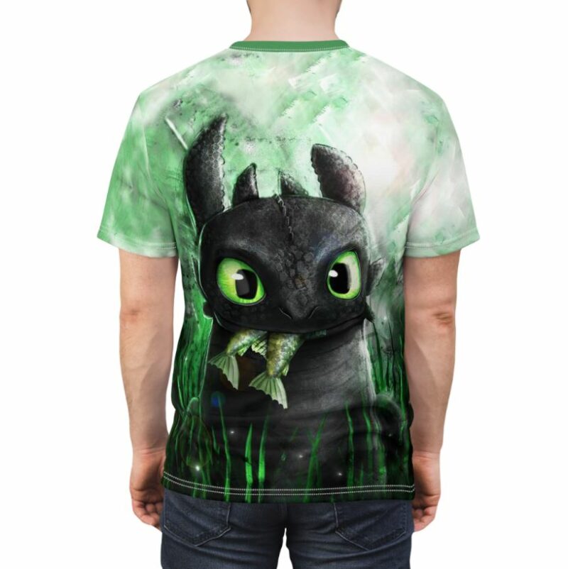 Black Cute Dragon Toothless all over print T-shirt