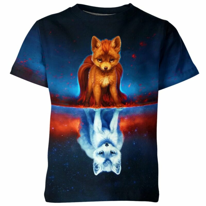 Mirrored Vulpix Pokemon all over print T-shirt