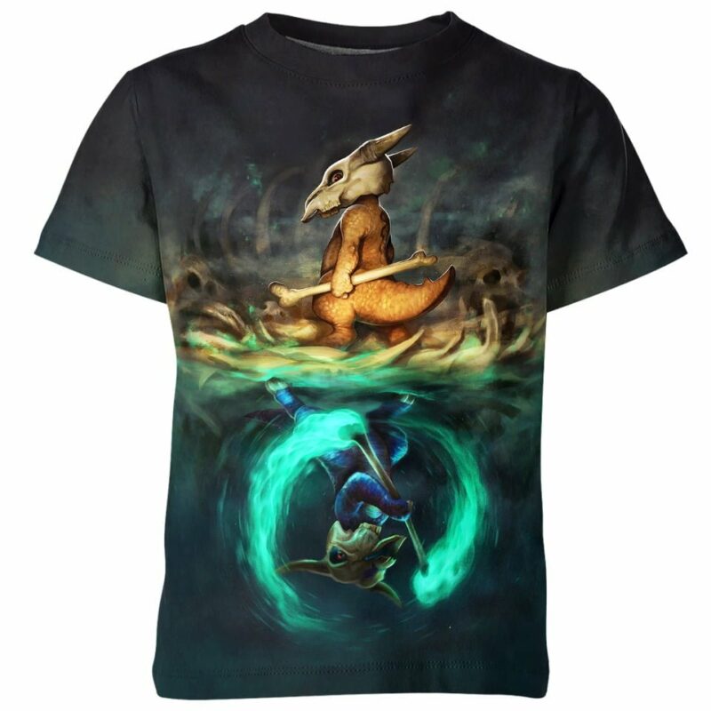 Marowak Mirrored Cubone Pokemon all over print T-shirt