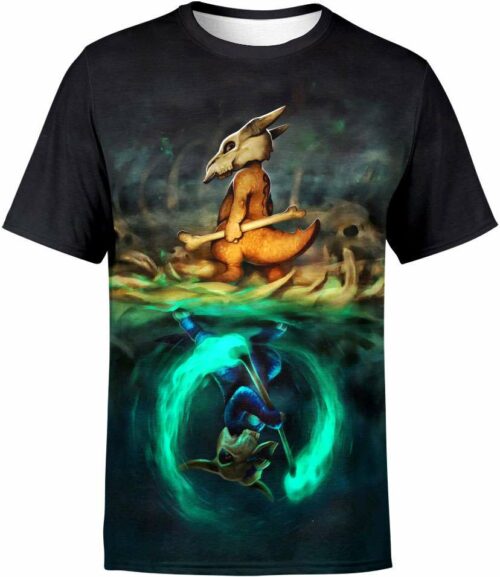 Marowak Mirrored Cubone Pokemon all over print T-shirt