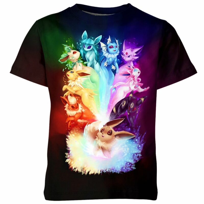 Rainbow Eevee all over print T-shirt