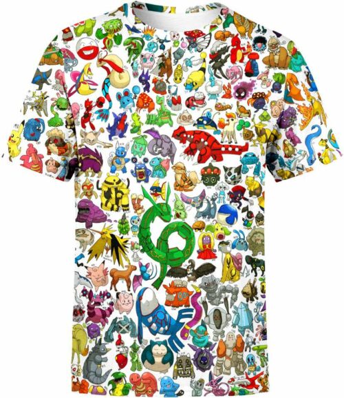 Pocket Monsters Pokemon all over print T-shirt