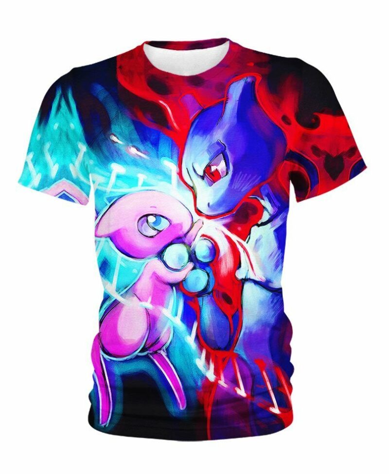 Mew And Mewtwo From Pokemon Shirt