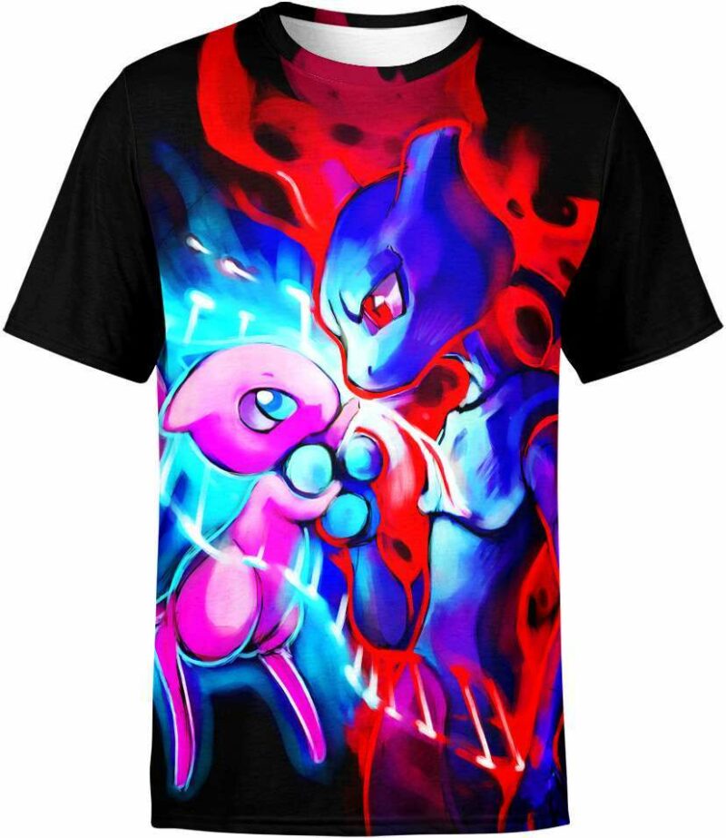 Mew And Mewtwo From Pokemon Shirt