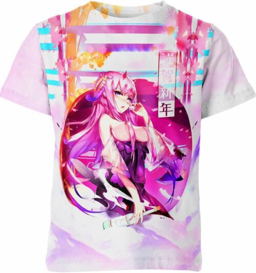 Zero Two Full of Charm Ahegao all over print T-shirt