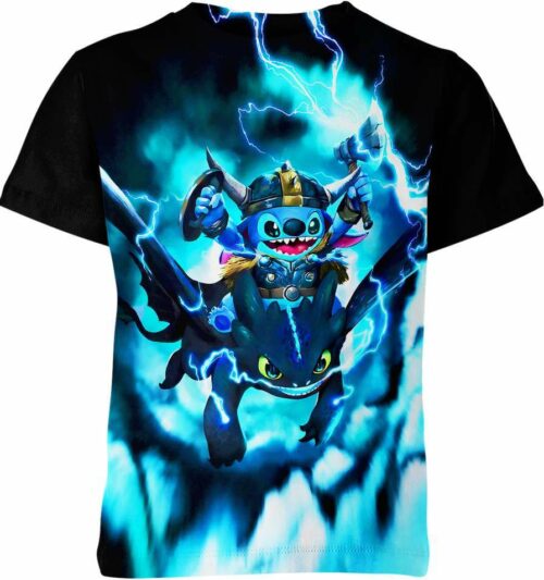 Toothless and Stitch all over print T-shirt