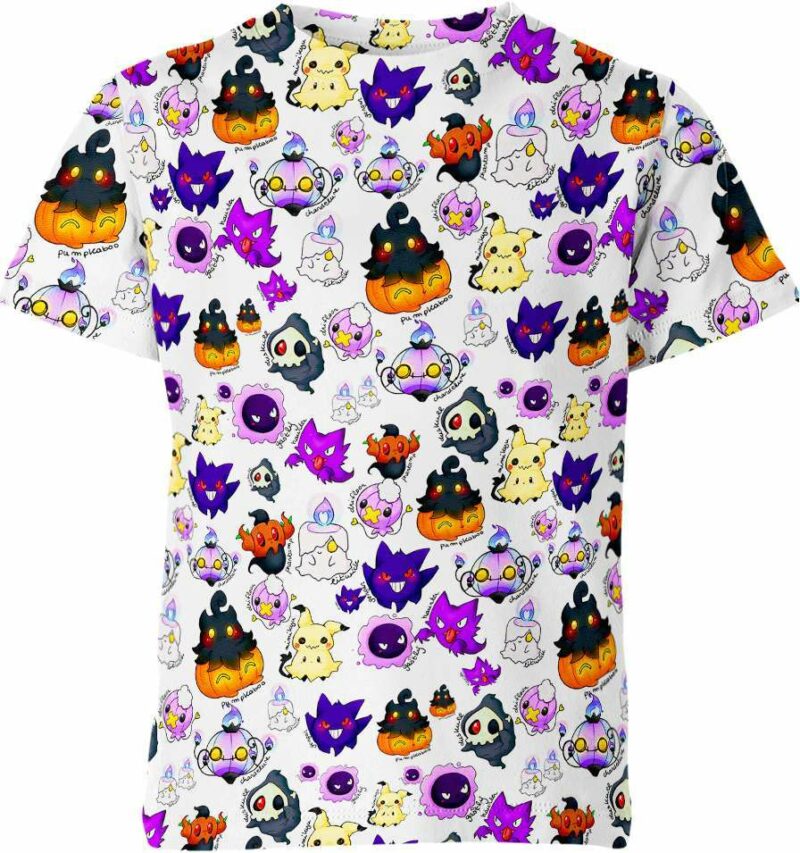 Halloween Pokemon all over print T-shirt