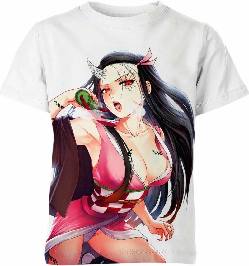 A Sexy Pink Nezuko Ahegao All over print T-shirt