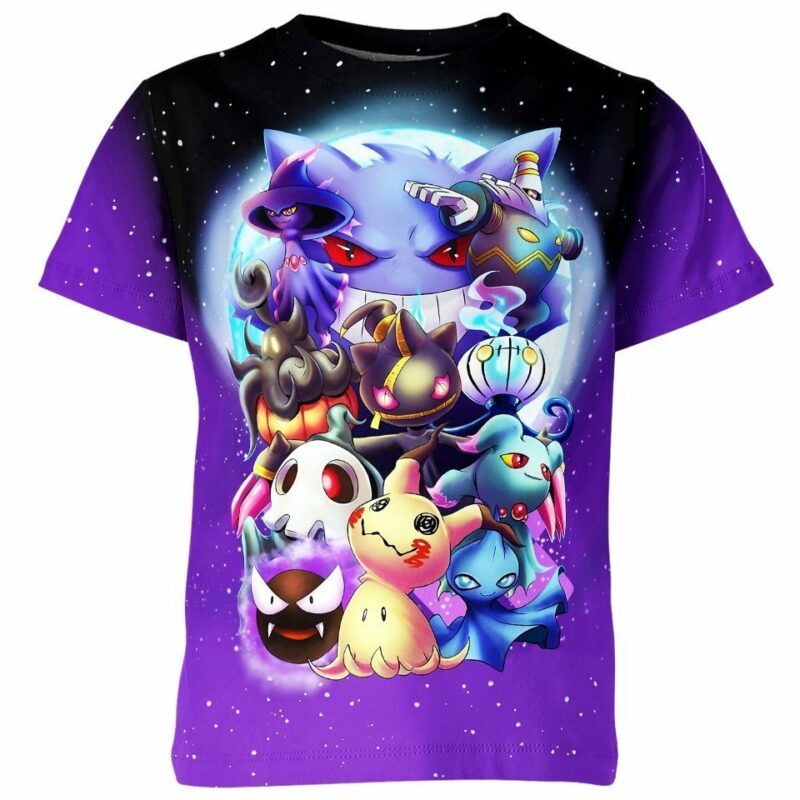 Ghostlymon Pokemon all over print T-shirt