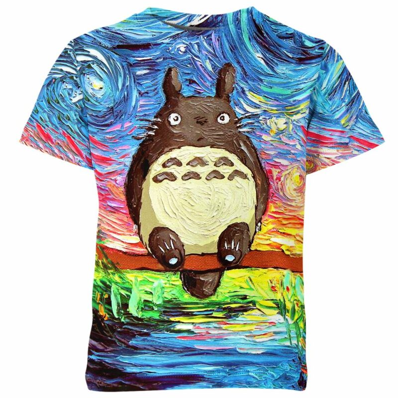 van Gogh Totoro all over print T-shirt