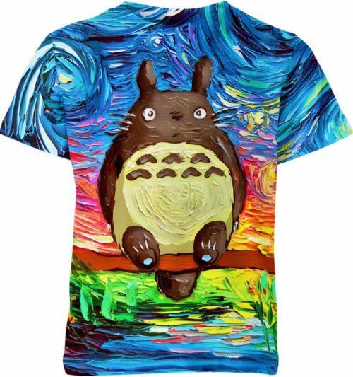 van Gogh Totoro all over print T-shirt