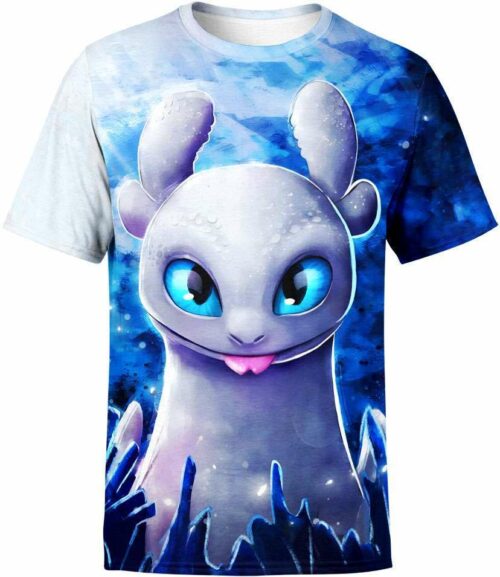 Light Fury Girlfriend of Toothless all over print T-shirt