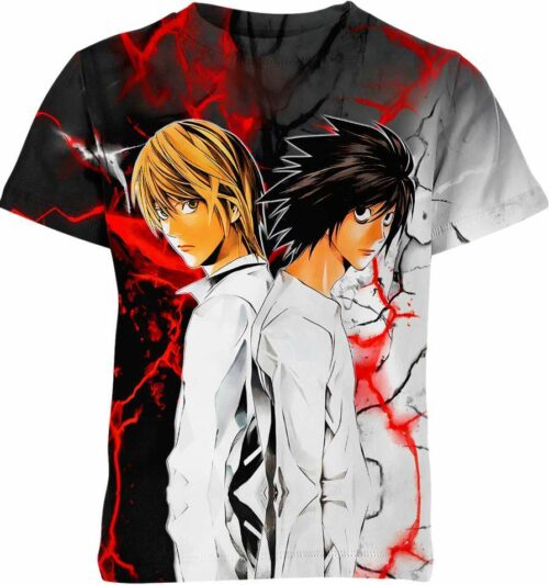 Light And L Death Note all over print T-shirt