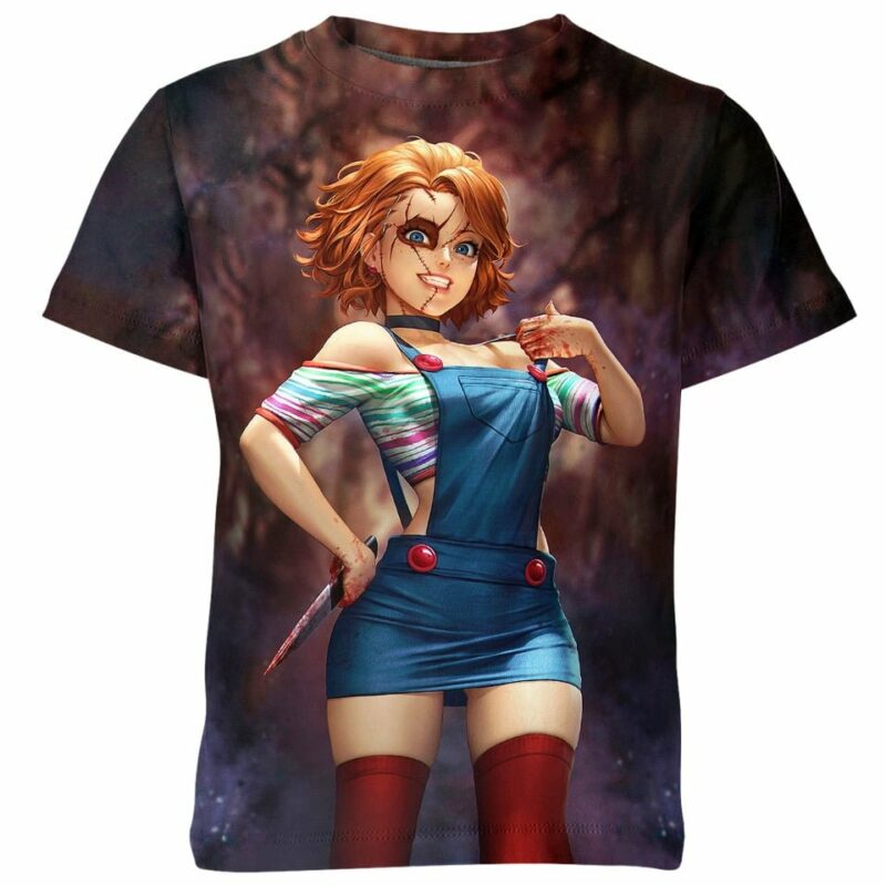 Female Chucky all over print T-shirt