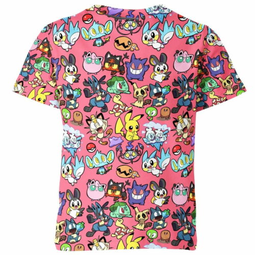 Cute Pattern Pokemon all over print T-shirt