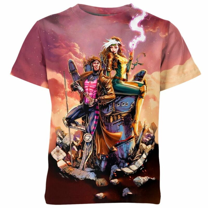 Gambit and Rogue all over print T-shirt