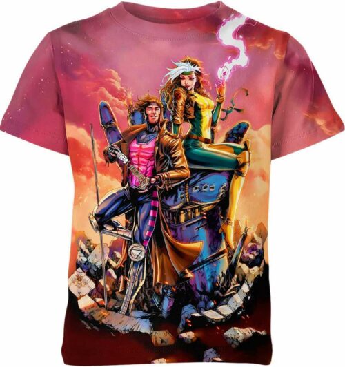 Gambit and Rogue all over print T-shirt