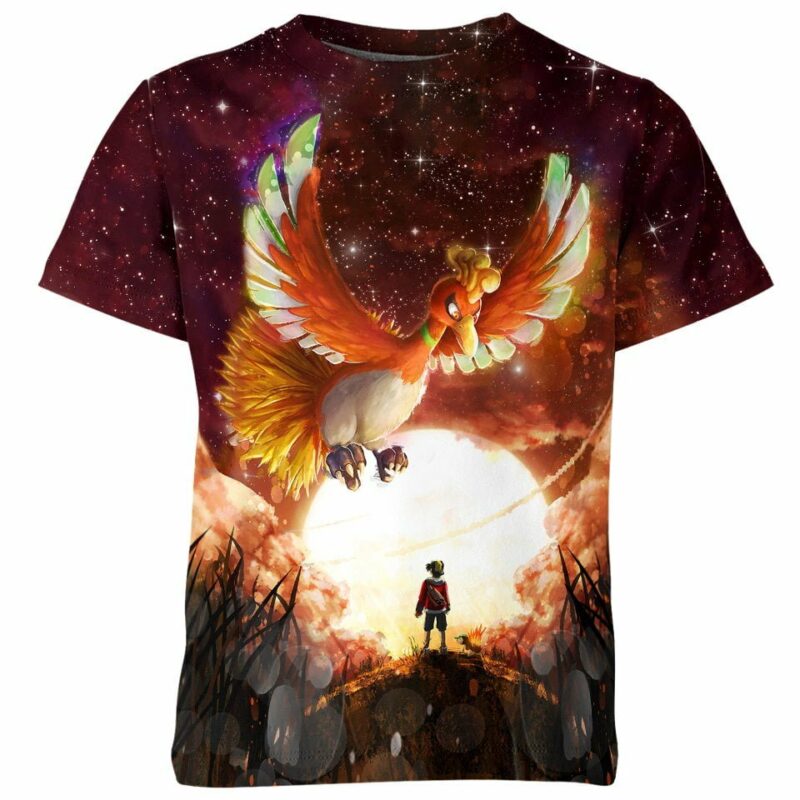 Ho-Oh Pokemon all over print T-shirt