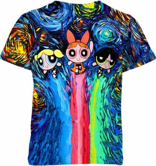 Van Gogh Powerpuff Girls all over print T-shirt