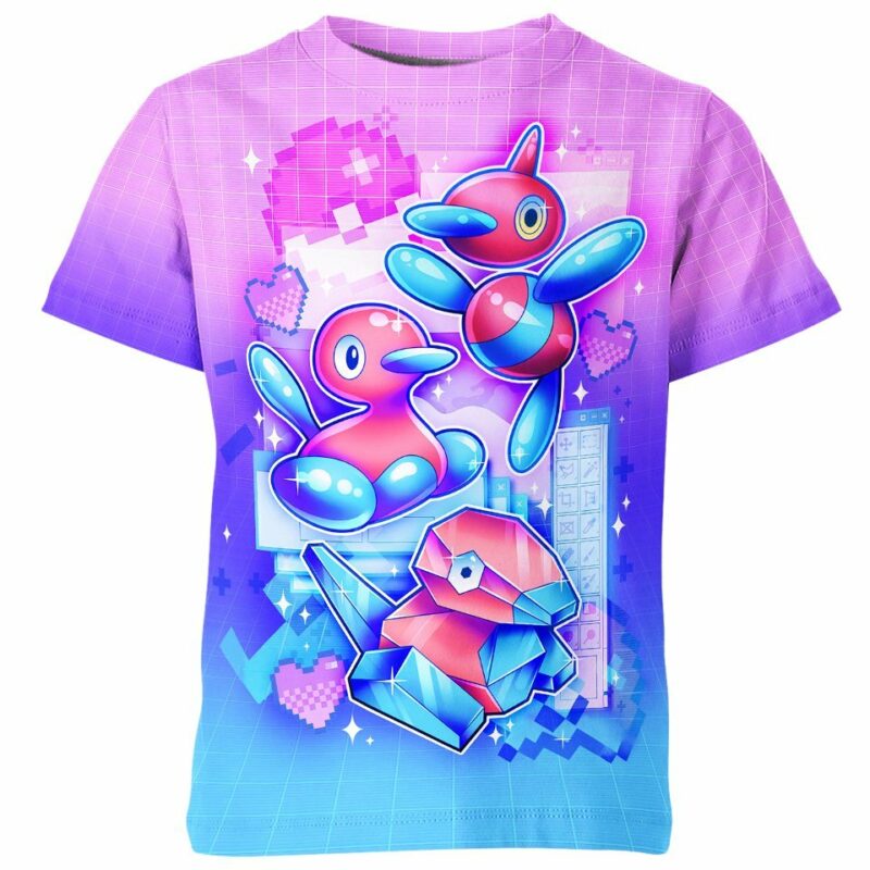 Porygon Pokemon all over print T-shirt